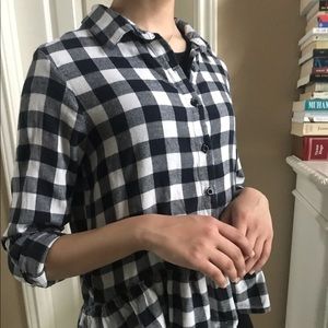 Plaid Peplum Shirt
